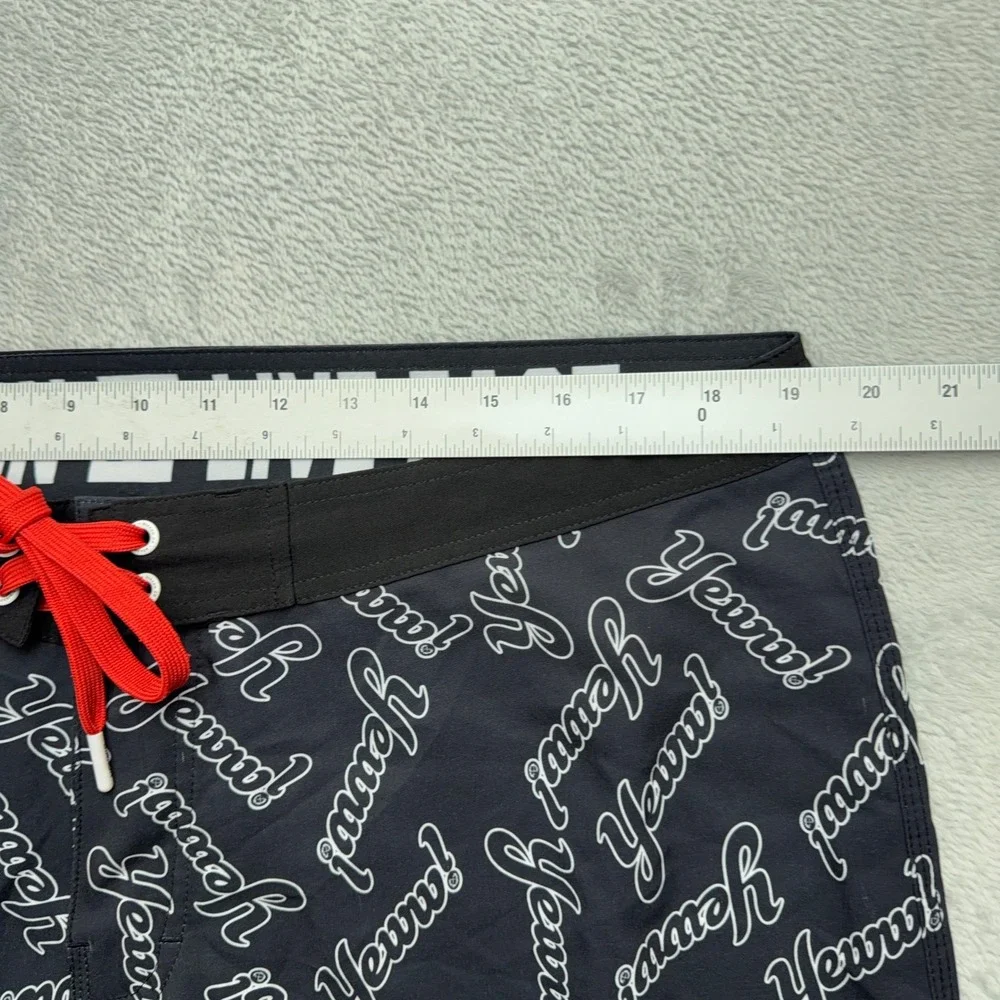 Dixxon Board Shorts Mens 38 Black Yeww Live Fast Graphic Print Swim Trunks